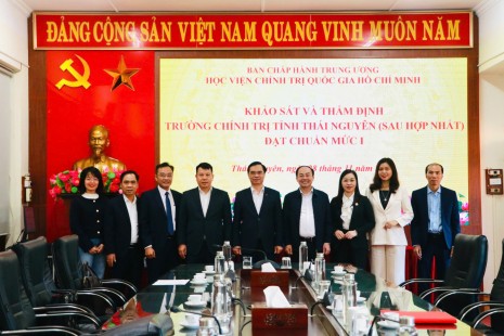 Đoàn công tác Học viện Chính trị quốc gia Hồ Chí Minh khảo sát, thẩm định Trường Chính trị tỉnh Thái Nguyên (sau hợp nhất) đạt chuẩn mức 1
