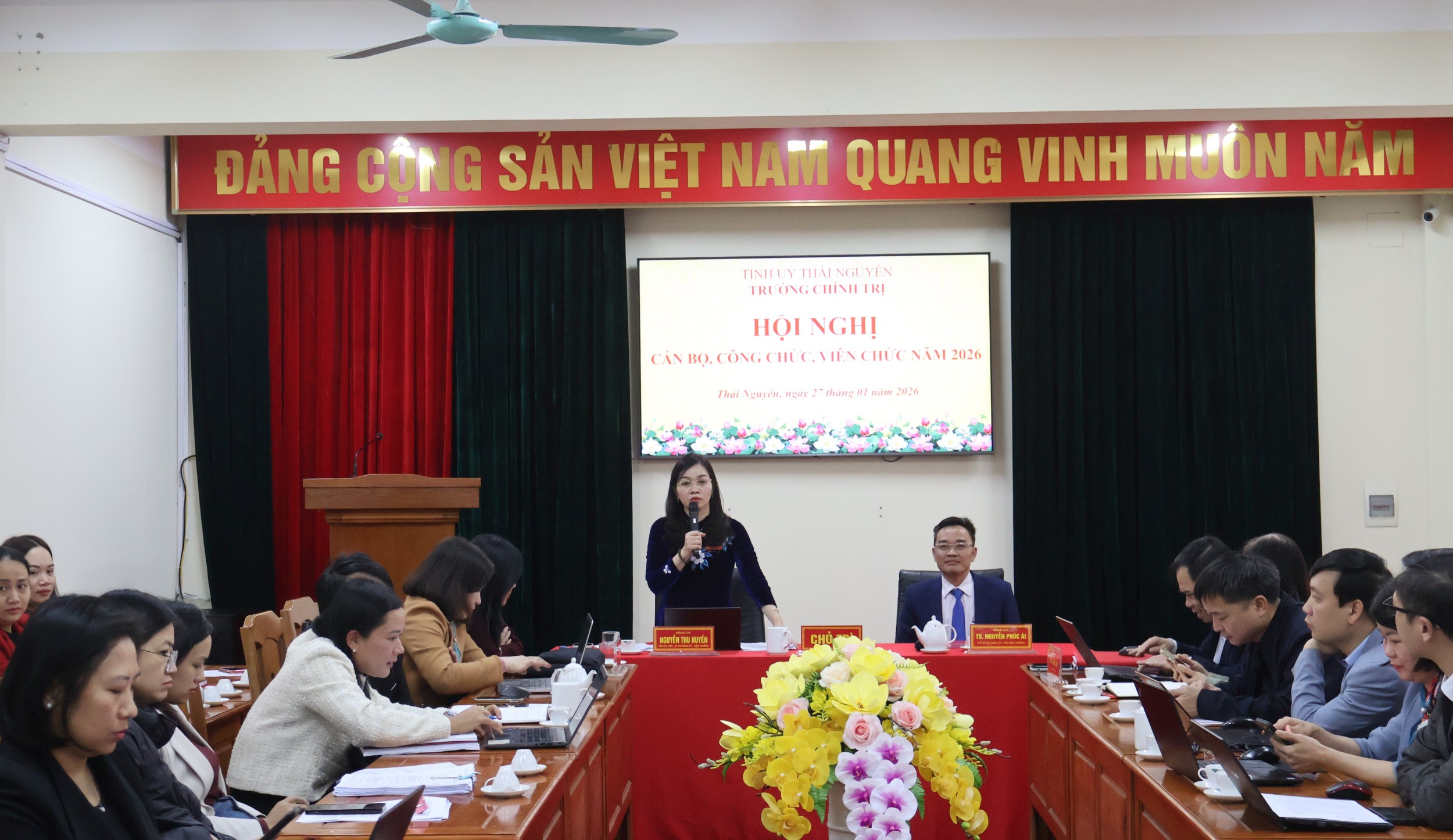 Đc Nguyễn Thu Huyền, TUV, Hiệu trưởng phát biểu